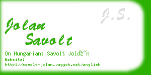 jolan savolt business card